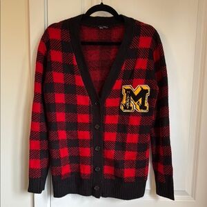 Disney x Forever 21 Mickey Mouse Plaid Collegiate Cardigan size small